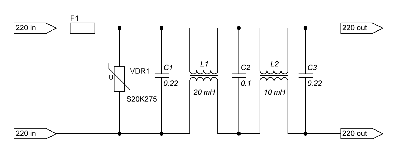 Сетевой фильтр своими руками схема 220в самый простой и лучший