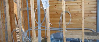 Electrical installation work in a frame house