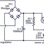 An example of a linear power supply with a stabilizer. Excess power is dissipated in transistor Q1 