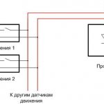 Connection diagram of a motion sensor to an LED spotlight