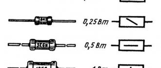 Schematic designation of fixed resistors